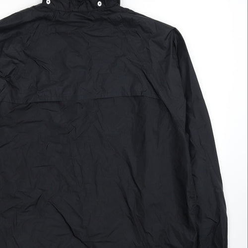 FootPete Mens Black Rain Coat Coat Size M Zip