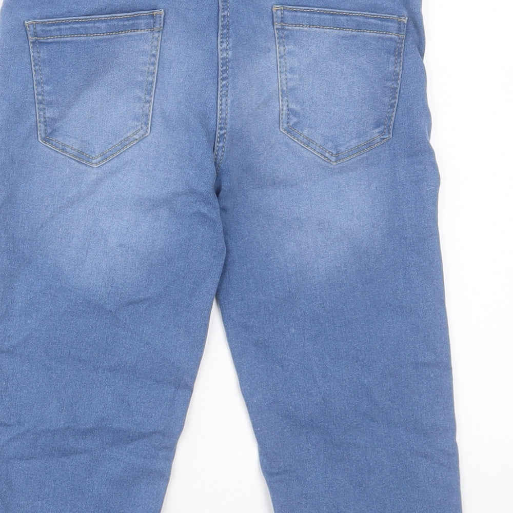 Lily&Dan Girls Blue Cotton Cropped Jeans Size 10-11 Years Regular Button - Summer Vibes