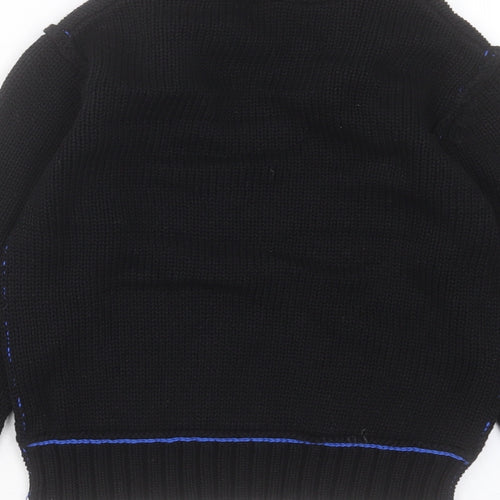 NEXT Boys Black Collared Acrylic Pullover Jumper Size 6 Years Pullover