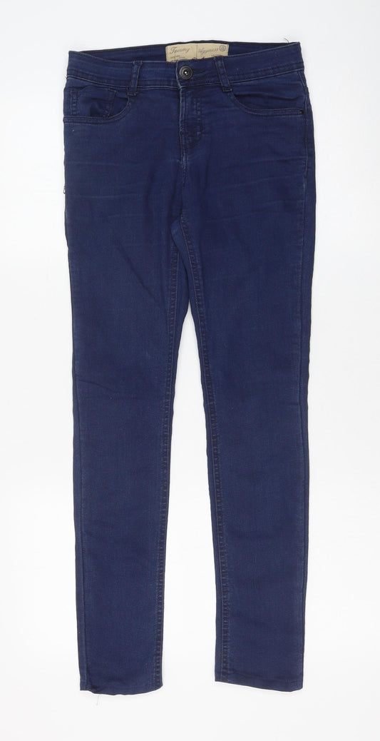 Tammy Girls Blue Cotton Skinny Jeans Size 13 Years Regular Button