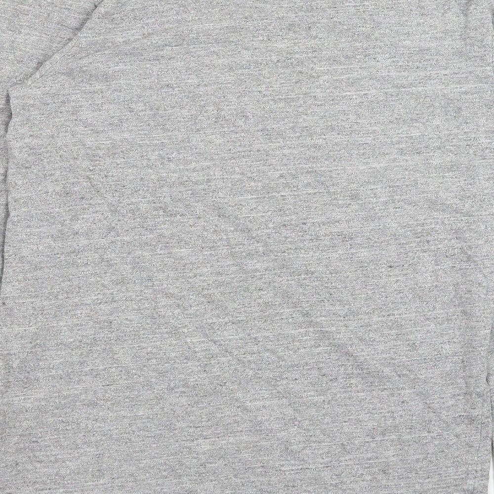 Selected Homme Womens Grey Cotton Basic T-Shirt Size S Round Neck