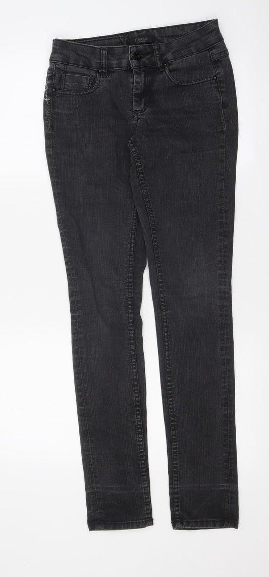 Firetrap Mens Black Cotton Blend Skinny Jeans Size 27 in L27 in Regular Zip