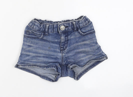 Gap Girls Blue 100% Cotton Hot Pants Shorts Size 7 Years Regular Zip