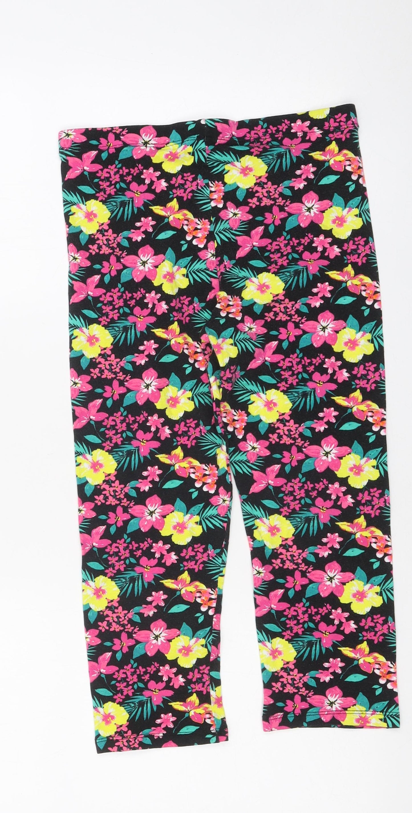 George Girls Multicoloured Floral 100% Cotton Jegging Trousers Size 12-13 Years Regular Pullover