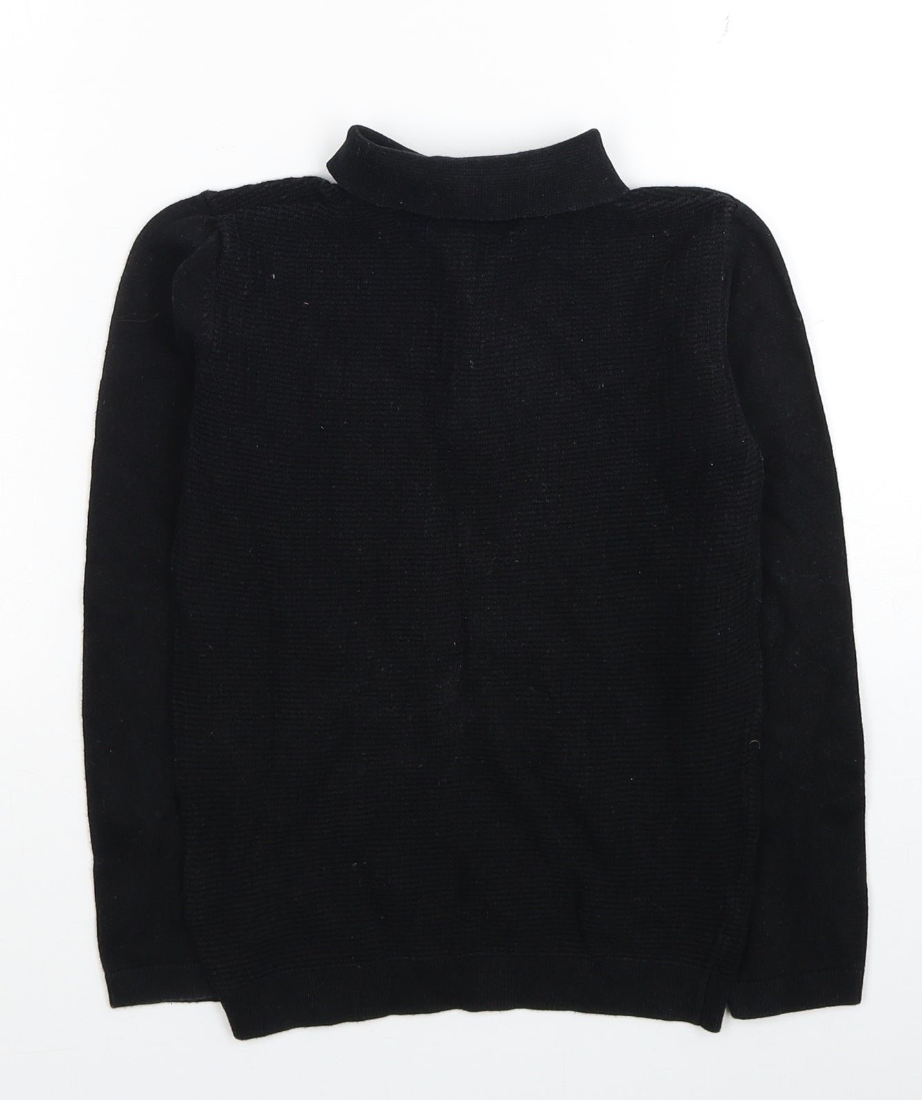 NEXT Boys Black Collared Cotton Pullover Jumper Size 7 Years Pullover