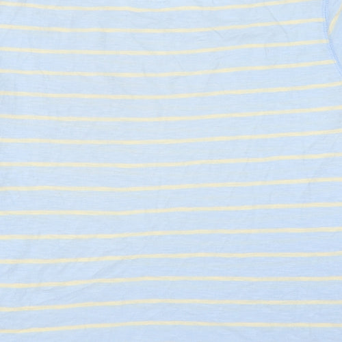 H&M Mens Blue Striped Cotton T-Shirt Size S Round Neck