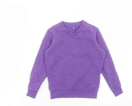 Marks and Spencer Girls Purple Cotton Pullover Sweatshirt Size 2-3 Years Pullover
