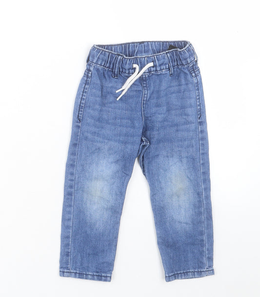 H&M Boys Blue Camel Jegging Jeans Size 2 Years Regular Drawstring