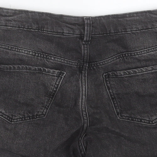 H&M Girls Black Cotton Mom Shorts Size 9-10 Years Regular Zip