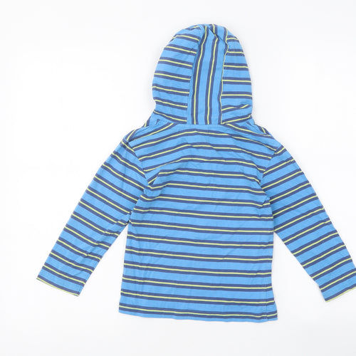 TU Boys Blue Striped 100% Cotton Pullover Hoodie Size 3-4 Years Pullover