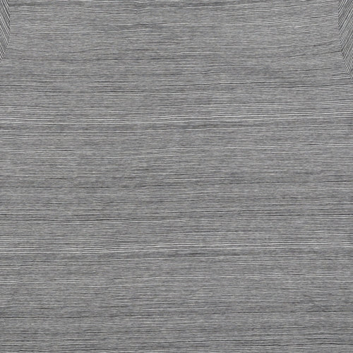 JEFF&CO Mens Grey Striped Polyester T-Shirt Size L Round Neck