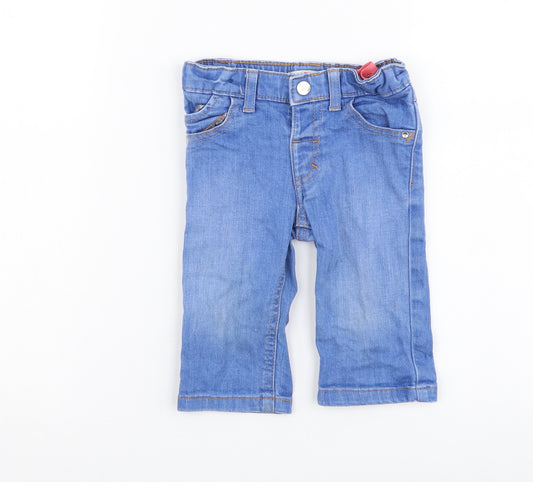 Indigo Girls Blue Cotton Straight Jeans Size 2-3 Years Regular Button