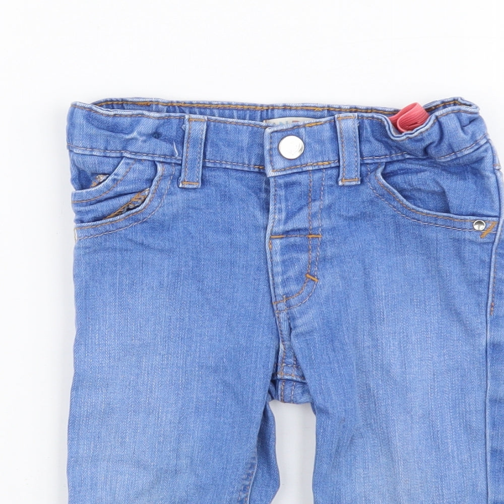 Indigo Girls Blue Cotton Straight Jeans Size 2-3 Years Regular Button