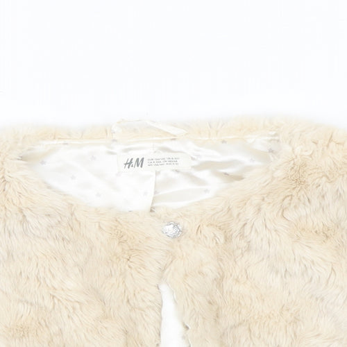 H&M Girls Beige Jacket Size 9-10 Years Button