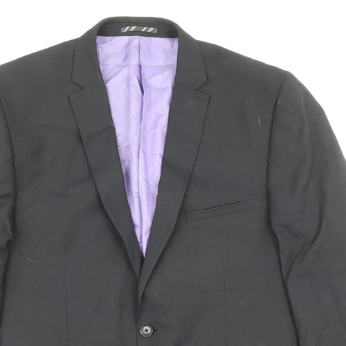 Harry Brown Mens Black Polyester Jacket Blazer Size 46