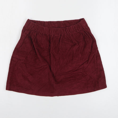 TU Girls Red Cotton A-Line Skirt Size 9 Years Regular