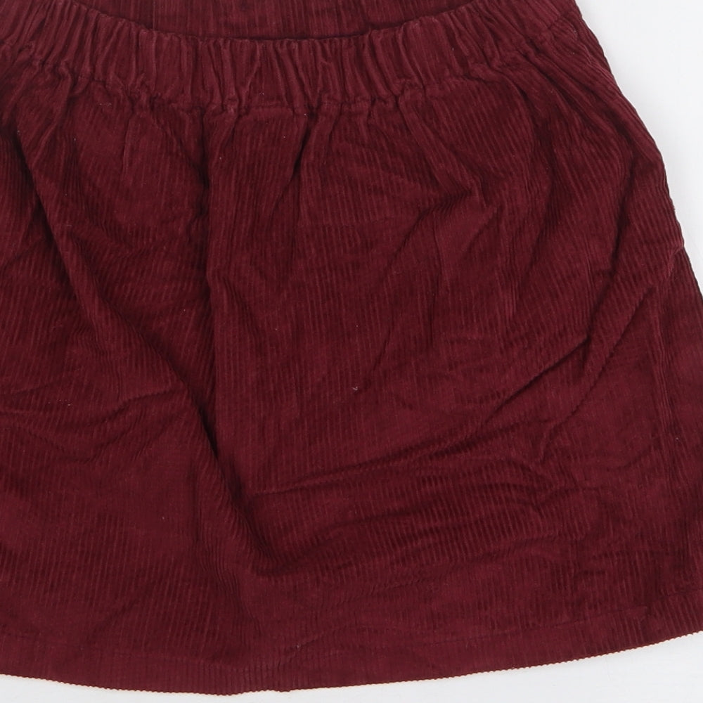 TU Girls Red Cotton A-Line Skirt Size 9 Years Regular