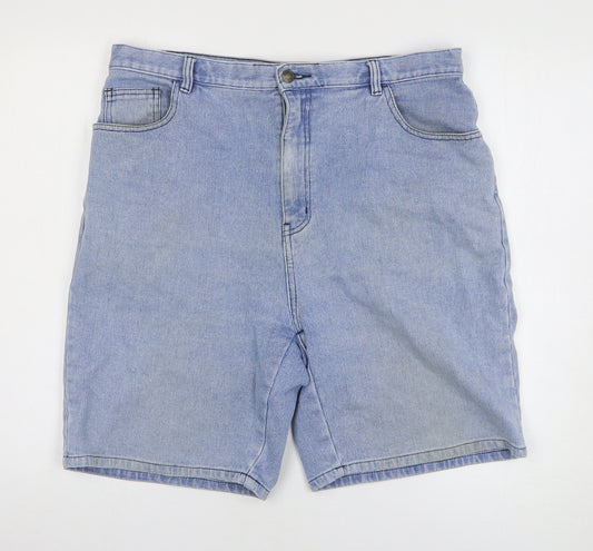 Items Mens Blue Cotton Bermuda Shorts Size 36 in Regular Zip