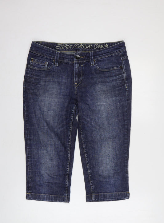 E Spirit Mens Blue Cotton Chino Shorts Size 29 in Regular Zip