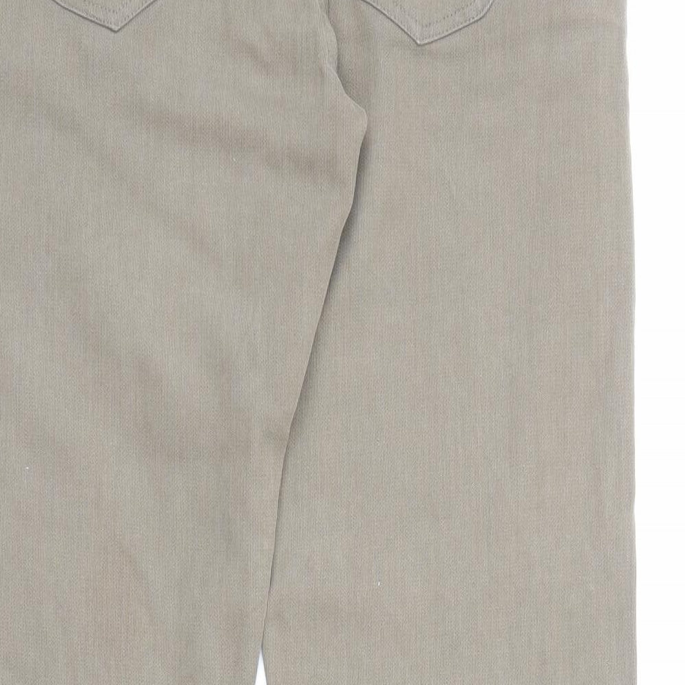NEXT Mens Brown Cotton Trousers Size L Regular Zip