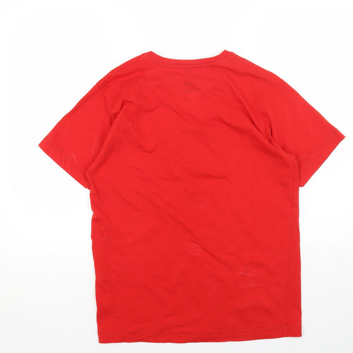 Preworn Mens Red Cotton T-Shirt Size M Round Neck - Heat