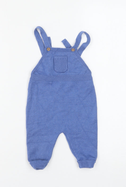 Matalan Baby Blue Viscose Dungaree One-Piece Size 0-3 Months Button