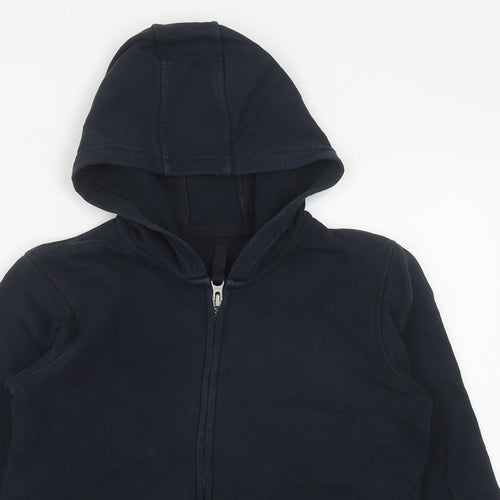 Marks and Spencer Boys Black Cotton Full Zip Hoodie Size 9-10 Years Zip