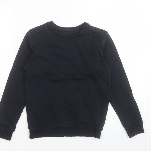 Marks and Spencer Boys Black Cotton Pullover Sweatshirt Size 9-10 Years Pullover