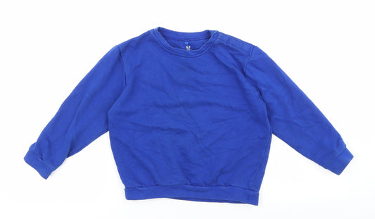 George Boys Blue 100% Cotton Pullover Sweatshirt Size 8-9 Years Pullover
