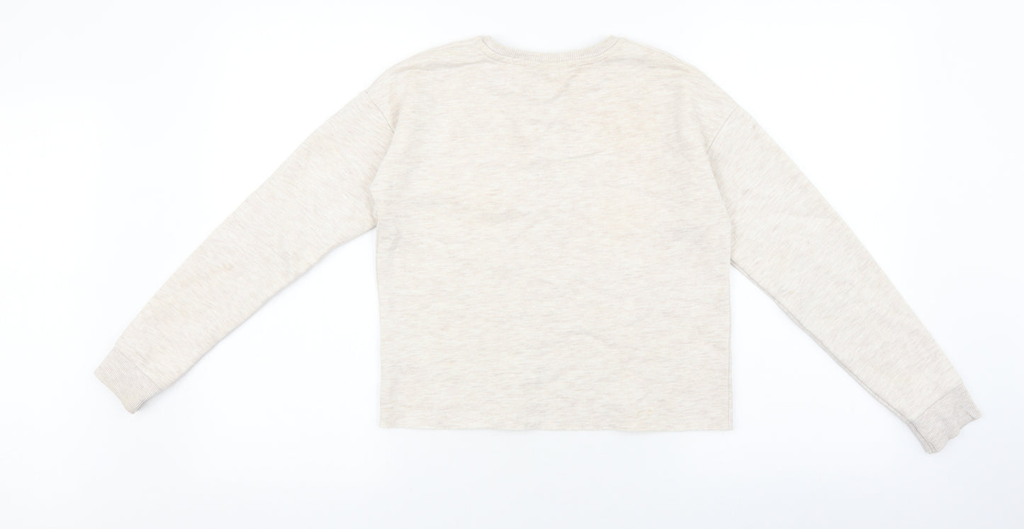 Matalan Girls Beige 100% Cotton Pullover Sweatshirt Size 11 Years Pullover - Shine like a Star