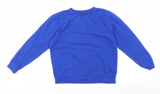George Boys Blue Cotton Pullover Sweatshirt Size 13-14 Years Pullover