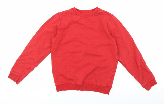 TU Boys Red 100% Cotton Pullover Sweatshirt Size 10 Years Pullover