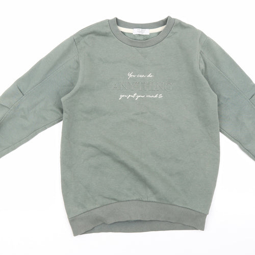 Primark Girls Green Coir Pullover Sweatshirt Size 8-9 Years Pullover - You can do Anything you put your Mind to