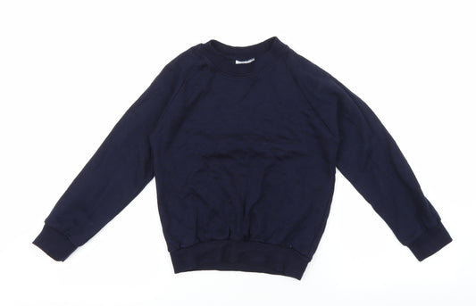 Truform Boys Blue 100% Cotton Pullover Sweatshirt Size 7-8 Years Pullover