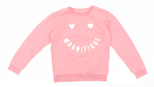 Primark Girls Pink Cotton Pullover Sweatshirt Size 12-13 Years Pullover - Magnifique