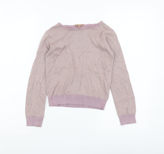 ilovegorgeous Girls Pink Round Neck Colourblock Cotton Pullover Jumper Size 6-7 Years Pullover