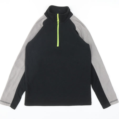 Mountain Warehouse Boys Black Colourblock Polyester Pullover Sweatshirt Size 9-10 Years Zip