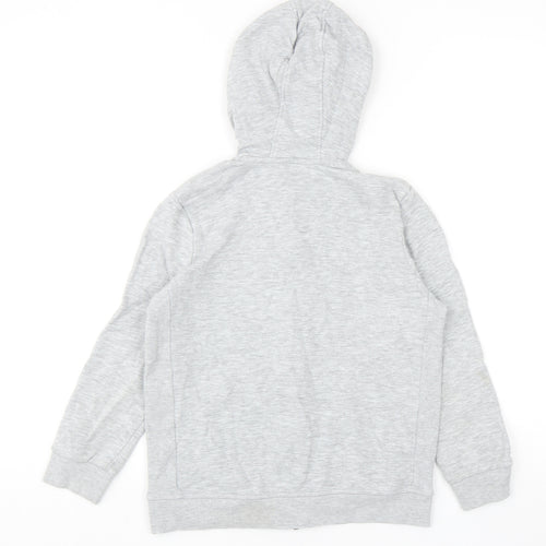 Marks and Spencer Boys Grey Cotton Full Zip Hoodie Size 8-9 Years Zip
