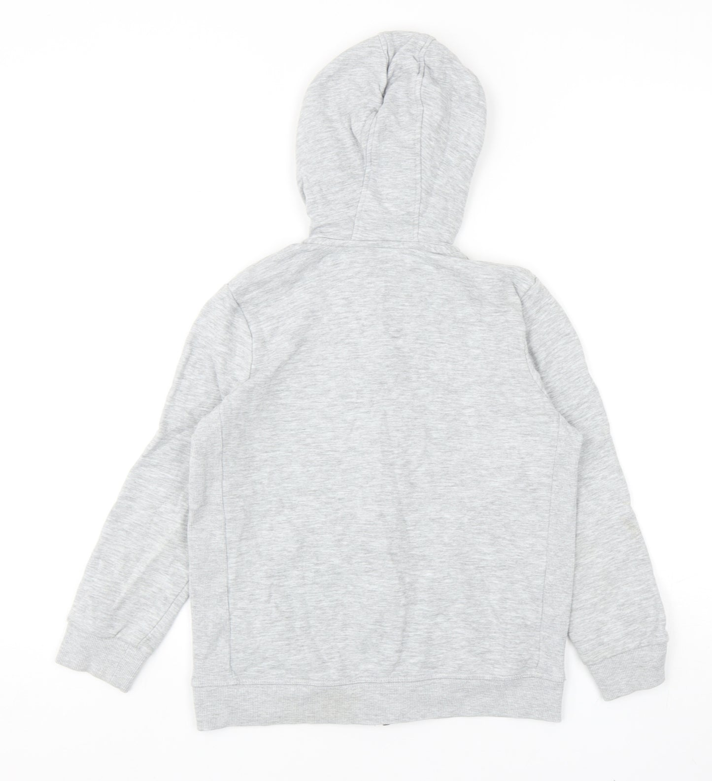 Marks and Spencer Boys Grey Cotton Full Zip Hoodie Size 8-9 Years Zip