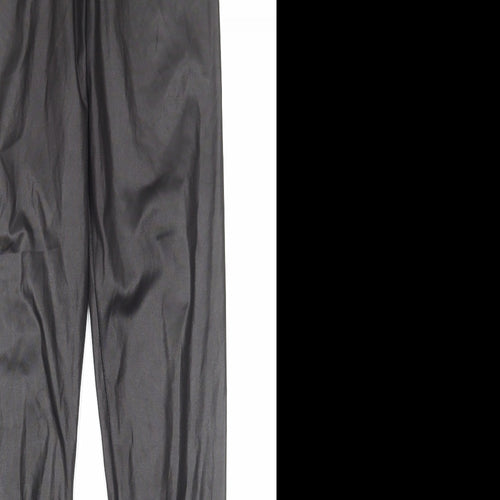 Boohoo Womens Black Polyester Capri Leggings Size 8 - Wet Look