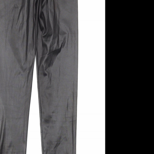 Boohoo Womens Black Polyester Capri Leggings Size 8 - Wet Look