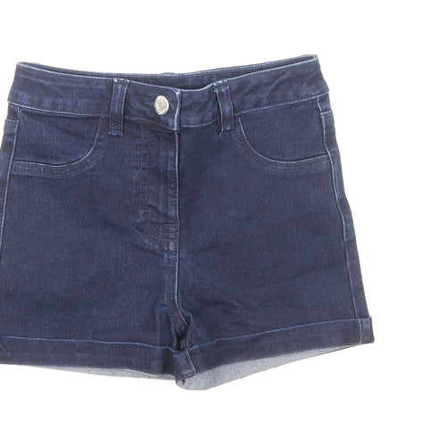 Candy Girls Blue Cotton Hot Pants Shorts Size 9 Years Regular Zip