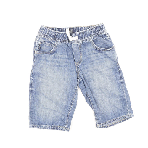 Gap Boys Blue Cotton Bermuda Shorts Size 8-9 Years Regular Drawstring
