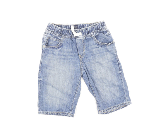 Gap Boys Blue Cotton Bermuda Shorts Size 8-9 Years Regular Drawstring