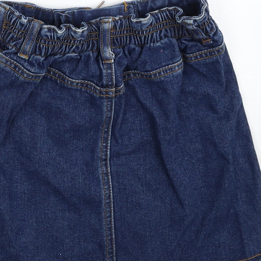 Juice Girls Blue Cotton A-Line Skirt Size 6 Years Regular Tie