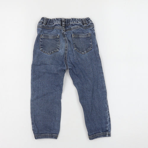 mamas & papas Baby Blue Cotton Capri Jeans Size 18-24 Months Button