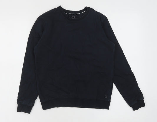 Marks and Spencer Boys Black Cotton Pullover Sweatshirt Size 10-11 Years Pullover