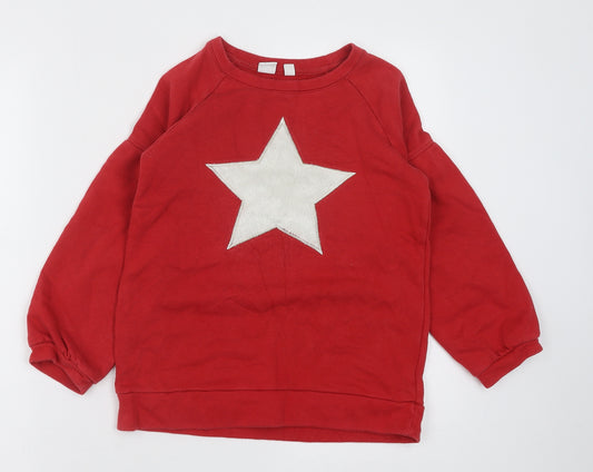 Gap Girls Red Cotton Pullover Sweatshirt Size M Pullover - Star