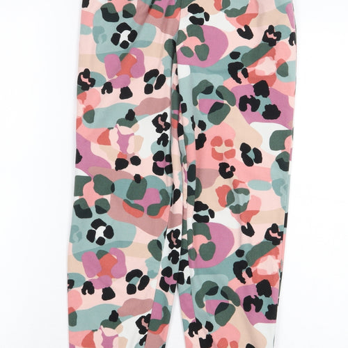 NEXT Girls Multicoloured Animal Print Polyester Jogger Trousers Size 9 Months Regular Tie