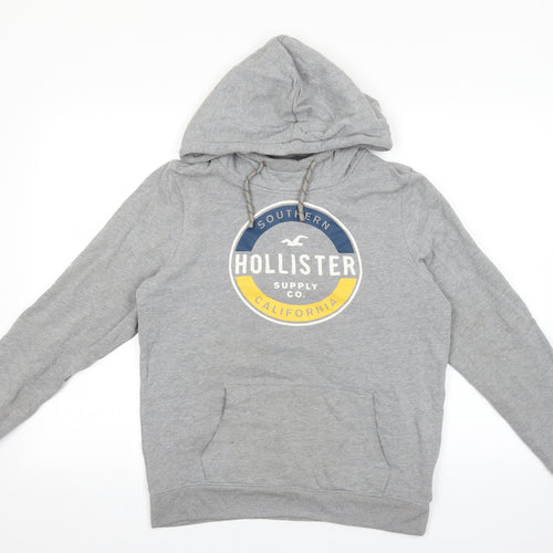Hollister Mens Grey Cotton Pullover Hoodie Size S